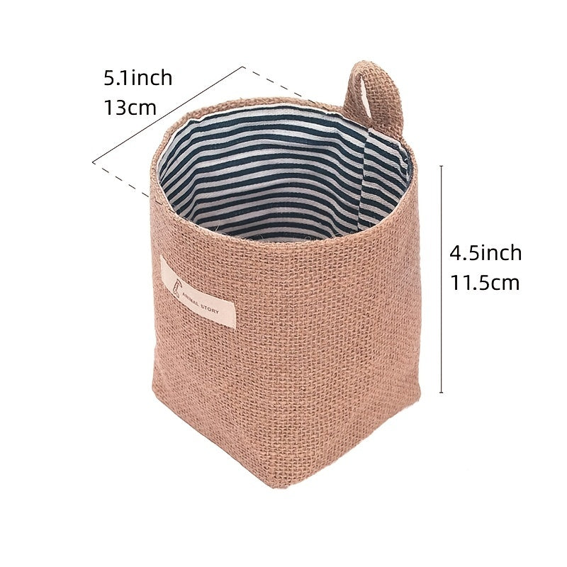 Rustic Wall Hanging Storage Bags Set of 4 Foldable Decorative 5.1x4.5 Inches