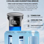 Portable USB Air Conditioner Fan with 3-in-1 Cooling Heating Humidifying Night Light and 6 Fan Speeds