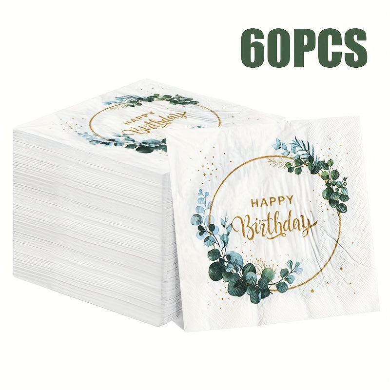 Pack of 20 Disposable Printed Square Birthday Napkins 33cm x 33cm