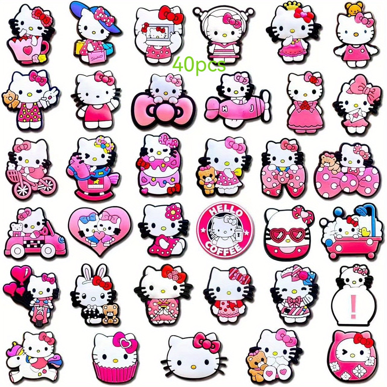 Kids Shoe Charm Set PVC Rubber Garden Shoe Decorations Removable Holes