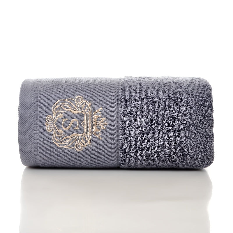 Cotton Bath Towels with Crown Embroidery 380 GSM Knit Fabric
