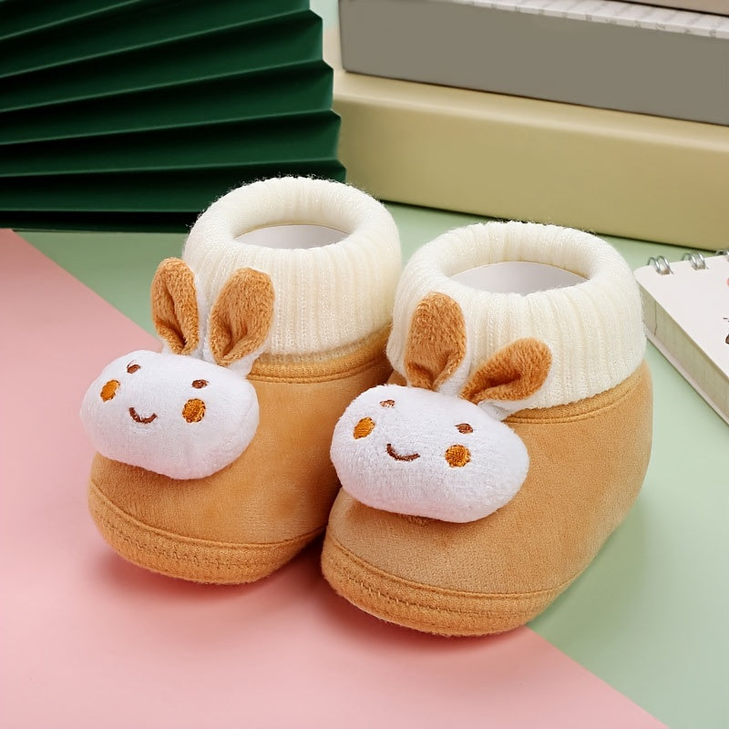 Children's Winter Shoes for Toddlers with Velvet Lining and Cartoon Pattern