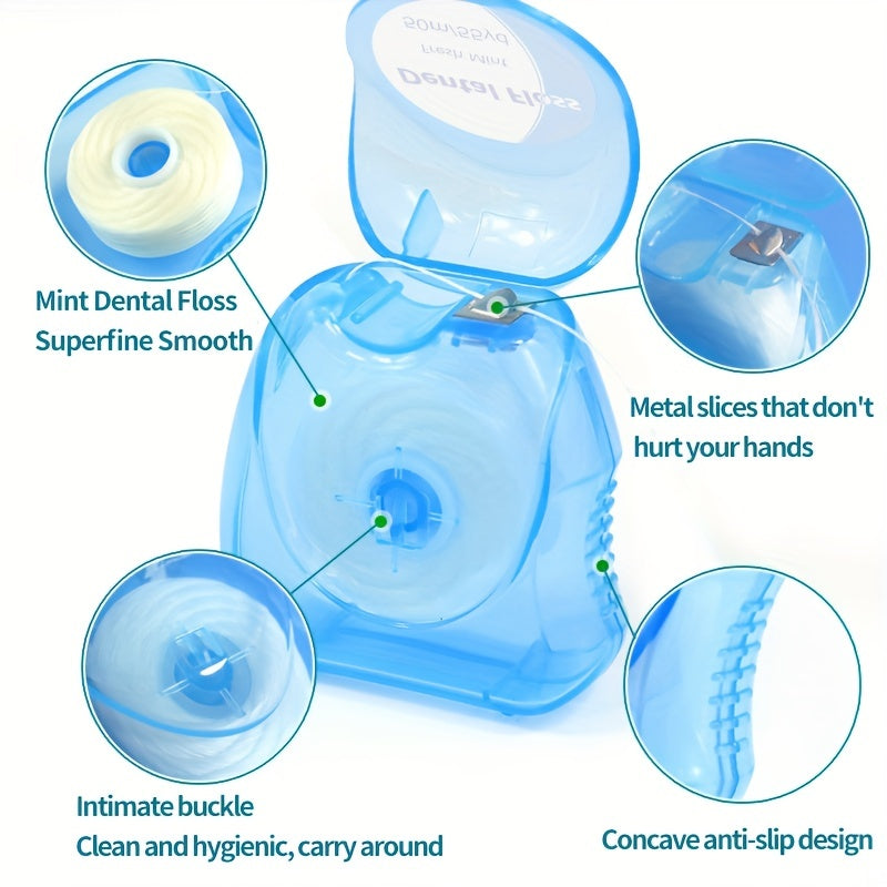 50 Count Fresh Mint Dental Floss Tape Polyethylene Fine Line Cavity Cleaning