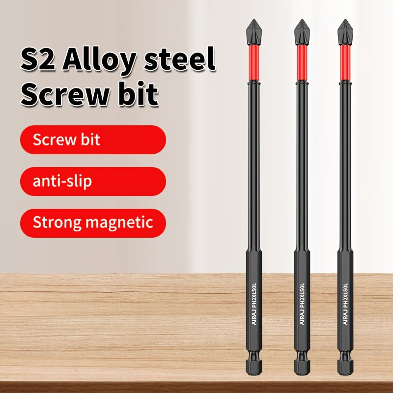 3/8/15pcs S2 Cross High Hardness Anti-slip Screwdriver Extension Set