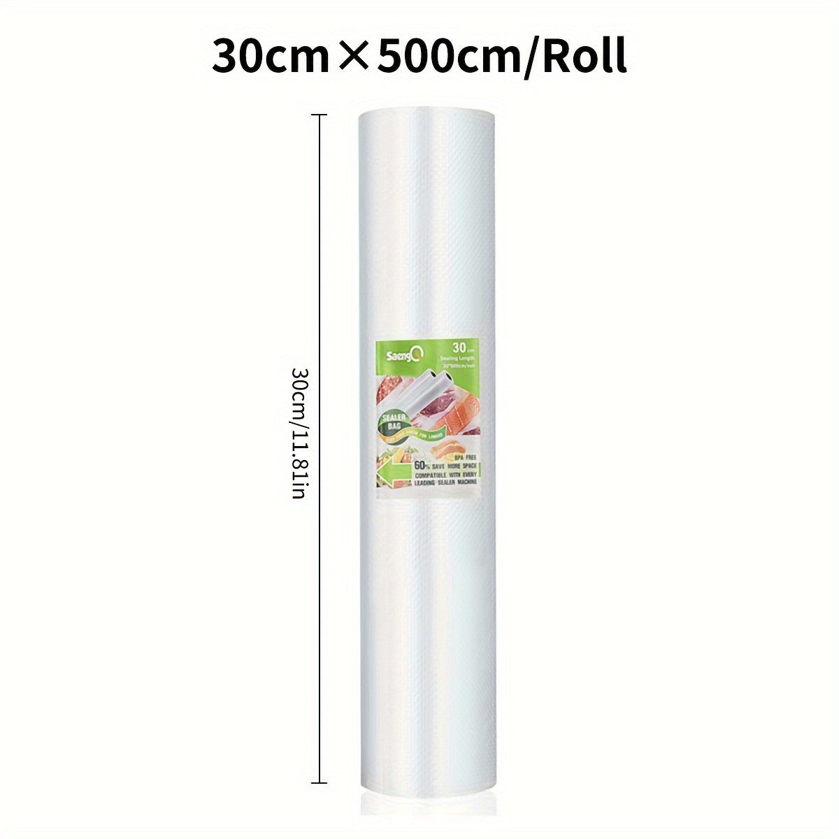 Bolsa desechable transparente de textura en rollo con malla para almacenamiento y organización de alimentos