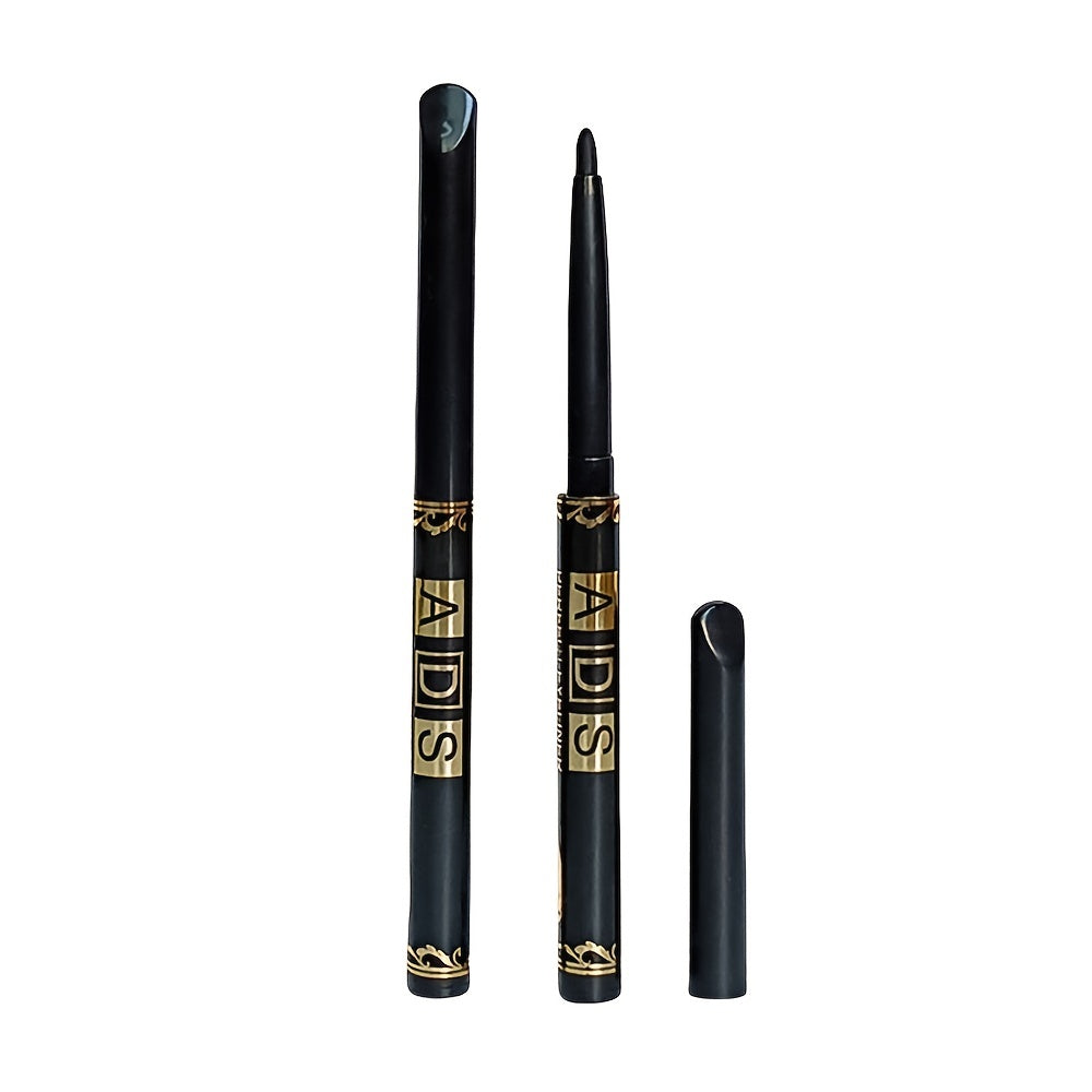 3pcs Black Waterproof Eyeliner Pencils Smudge-Proof Easy Twist Application