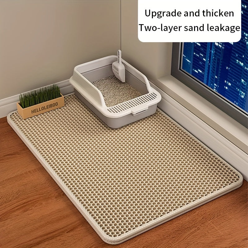 Large EVA Cat Litter Mat Double Layer Honeycomb Waterproof Easy to Clean Scatter Control
