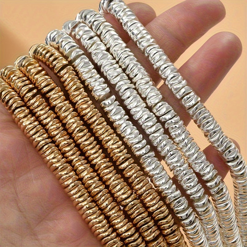 Hematite Spacer Beads for Jewelry Making 6x1mm Wavy Cutaway Beads for Bracelets and Necklaces