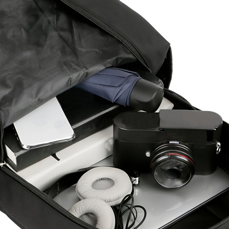 Men's Casual Nylon Backpack for Daily Commute Travel and School with Laptop Compartment