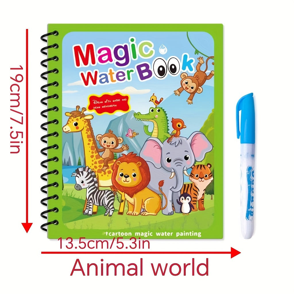 Watercolor Magic Coloring Book for Kids 8 Pages with Watercolor Pen