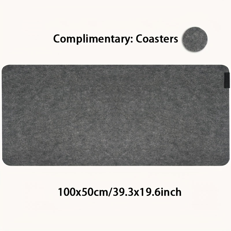 Large Washable Felt Gaming Mouse Pad Non-Slip Rubber Base for Keyboard Laptop Office