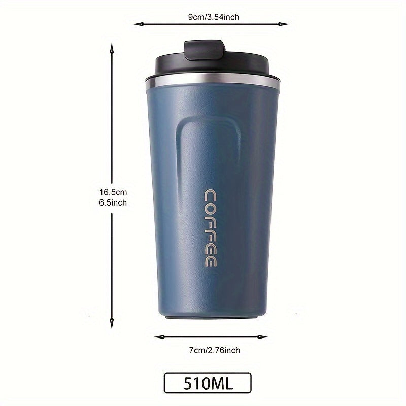 Stainless Steel Coffee Mug 17oz Reusable Leakproof Travel Cup for Office Outdoors