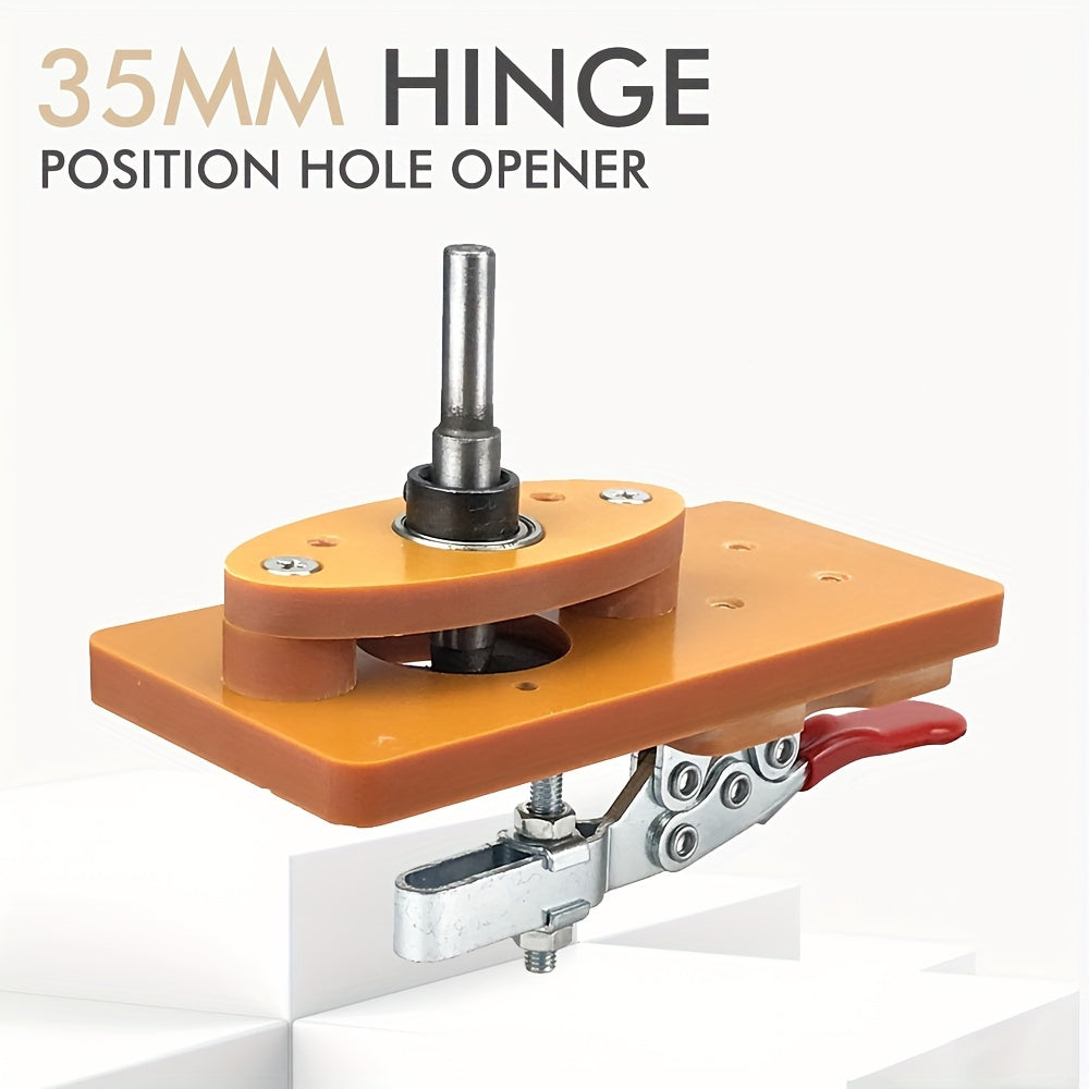 35mm Hinge Drill Guide Jig Set for Doors and Cabinets Woodworking Tool Kit with Invisible Hole Punch Locator