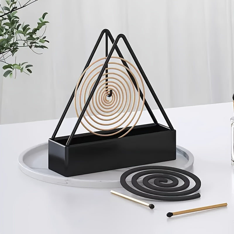 Minimalist Iron Mosquito Coil Holder with Ash Catcher Indoor Outdoor
