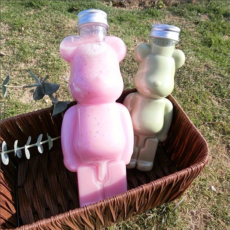 Botella de plástico de 350ml para té con leche, a prueba de golpes, portátil y duradera