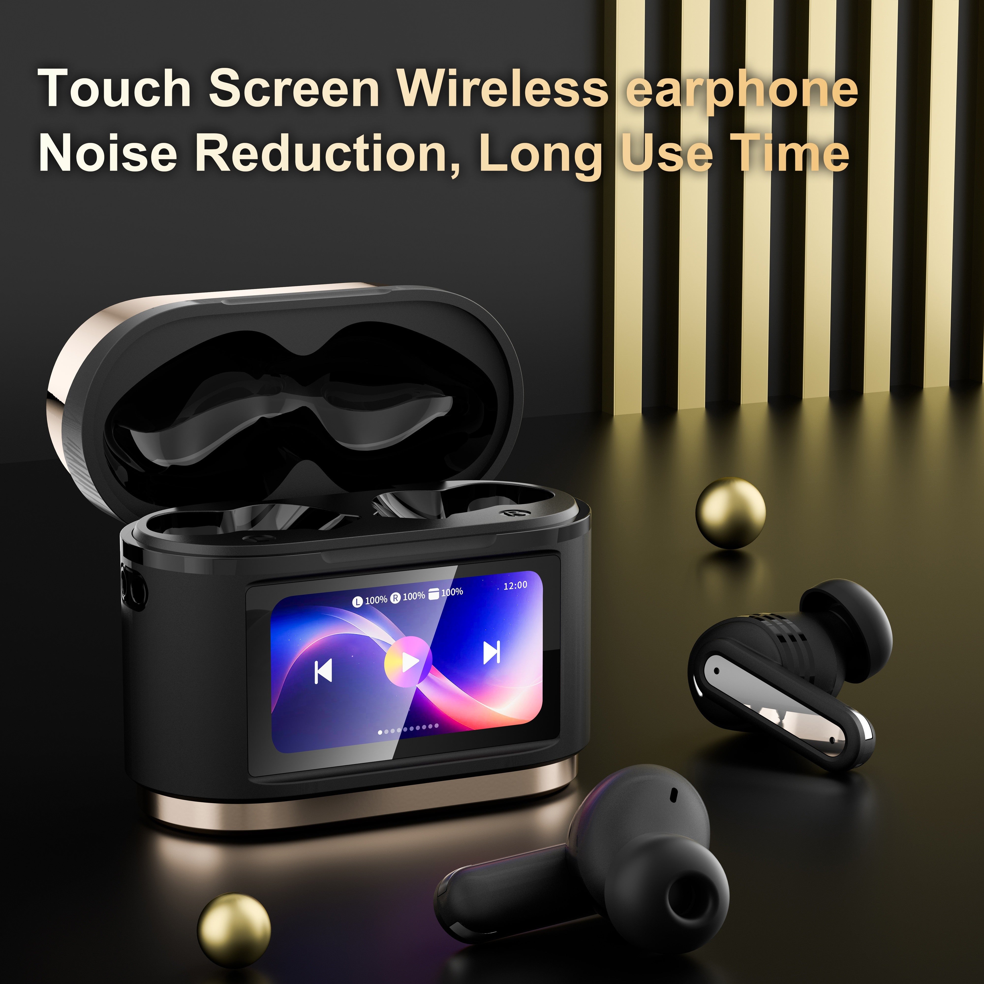 Auriculares inalámbricos con ANC ENC pantalla táctil batería larga micrófono