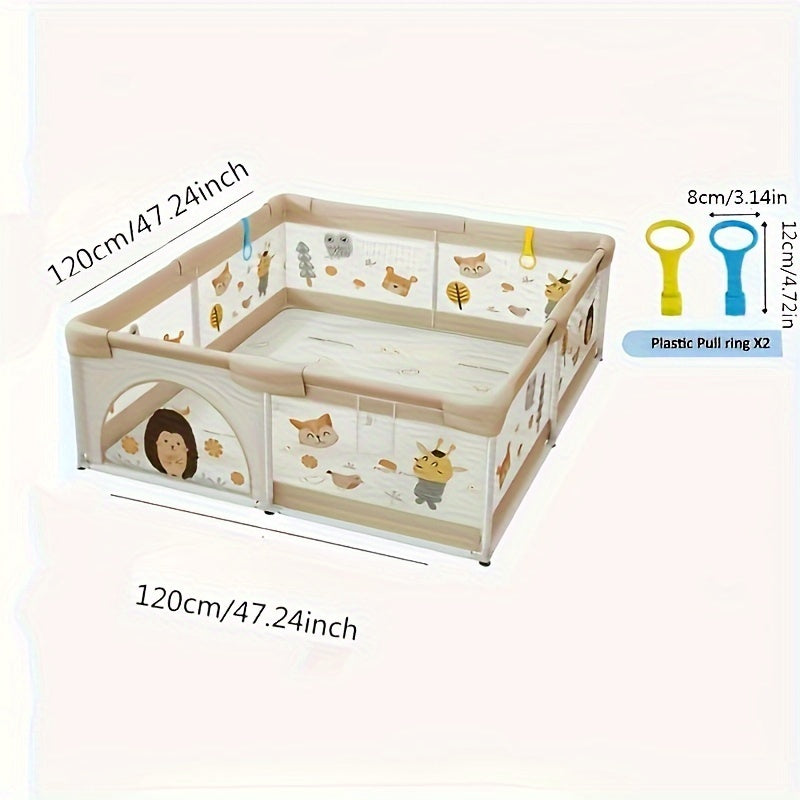 Gaming Enclosure with Pull Ring and Door Safety Guardrail with Eight Anti-slip Bases