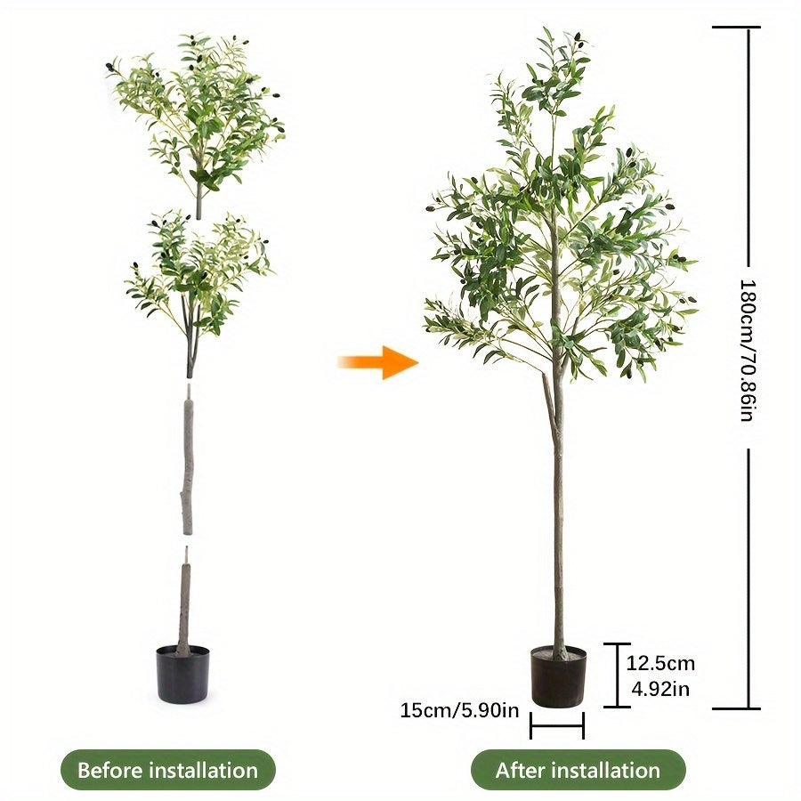 Indoor Olive Tree Assembly Disassembly Simulation Plastic Floor Decor for Home