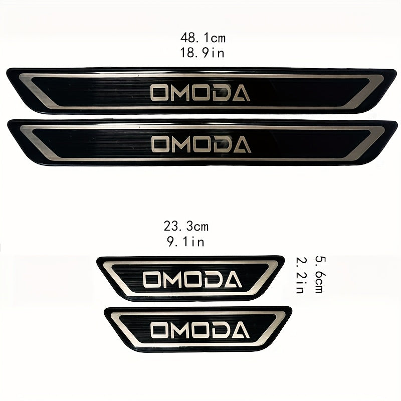 4 dona zanglamaydigan po'latdan yasalgan eshik chegarasi chiziqlari avtomobillar uchun, chizishga qarshi, 5 rang