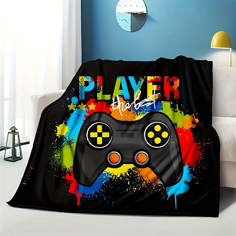 Cozy Fleece Gamer Throw Blanket for Boys Teens Video Game Bed Couch Decor