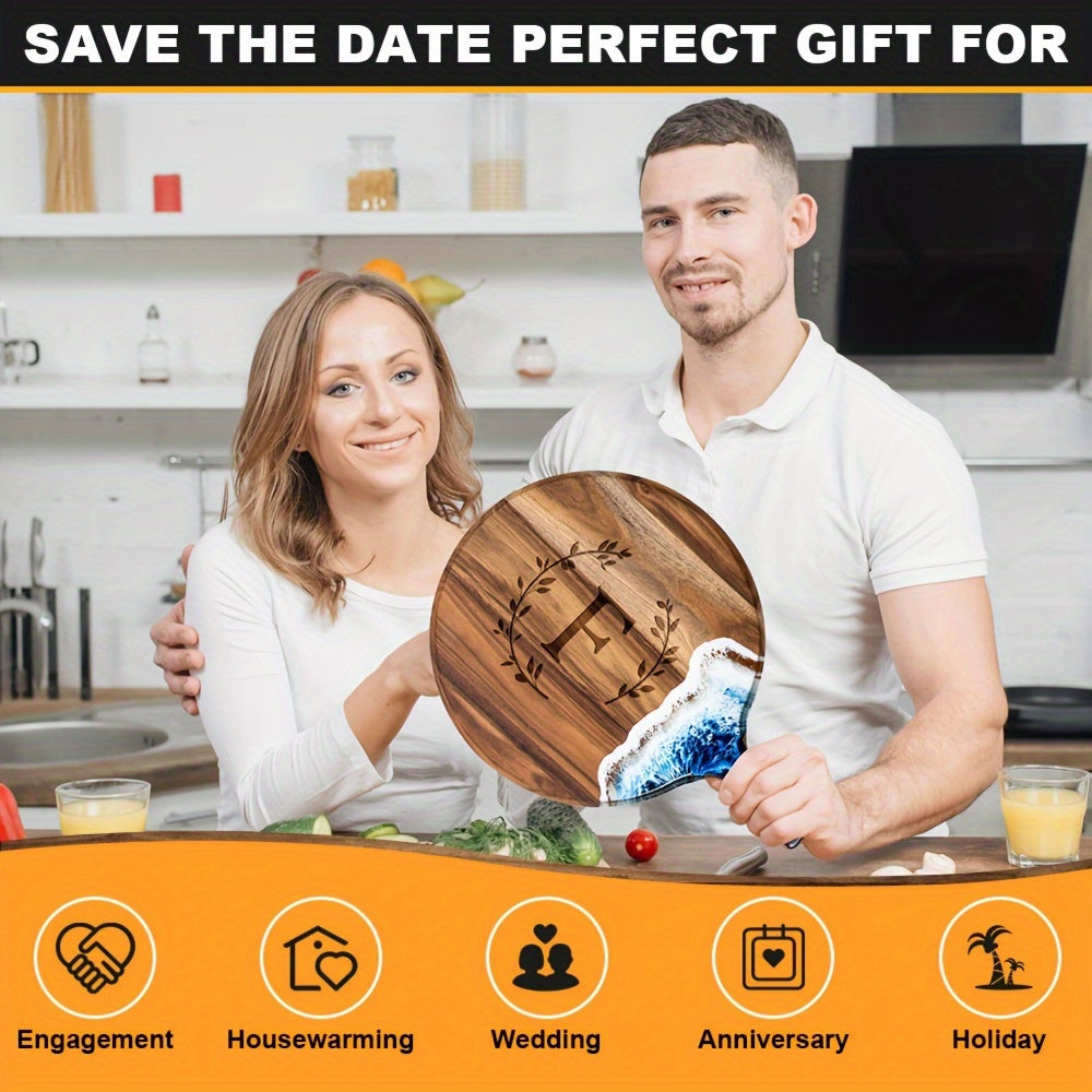 Круглая индивидуальная доска для сыра с ручкой, кастомизированная доска для закусок, идеально подходящая для годовщины свадьбы, Рождества, девичника или в качестве особого подарка для женщин.