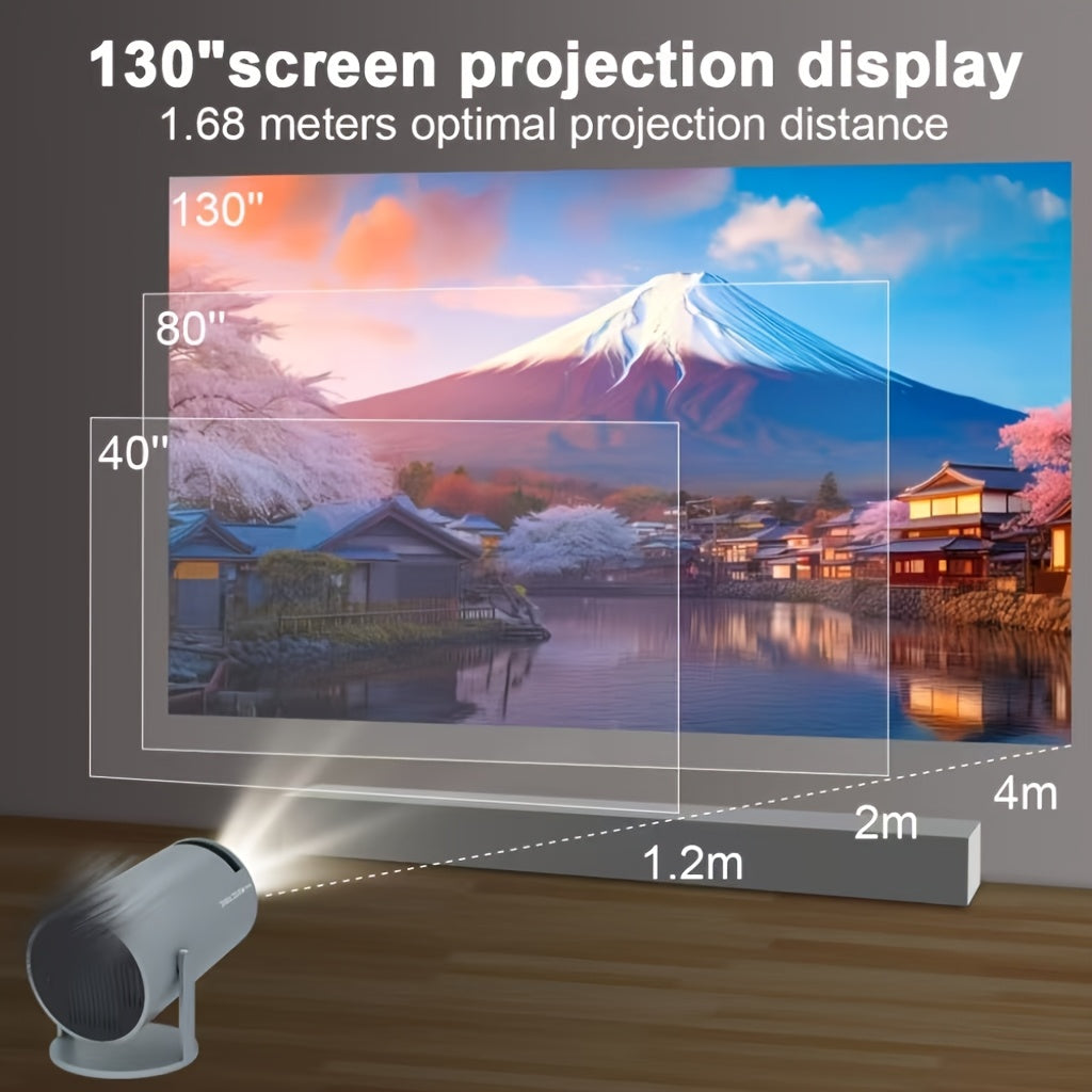 Portable 4K Android Projector with 260ANSI Lumens and Dual WiFi
