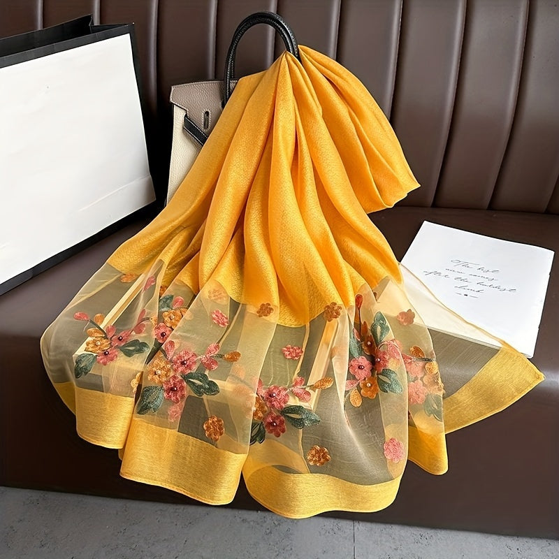 Havo o'tkazadigan, tikilgan gul sharf, kundalik quyoshdan himoya va uslub uchun