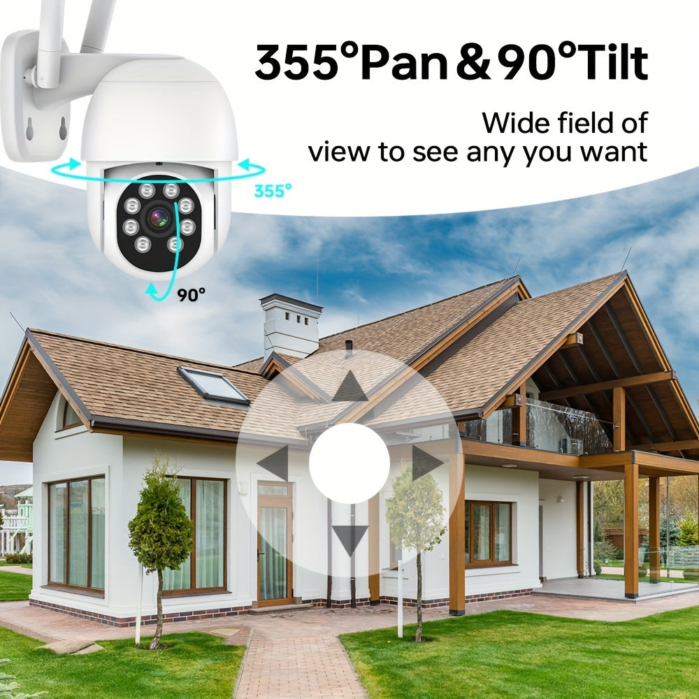 Wireless Outdoor Security Camera 360° View Motion Detection Two-Way Audio Night Vision