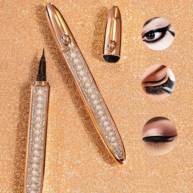 Women Long Lasting Waterproof Glitter Liquid Eyeliner 2-in-1 Self-Adhesive Glue Pen
