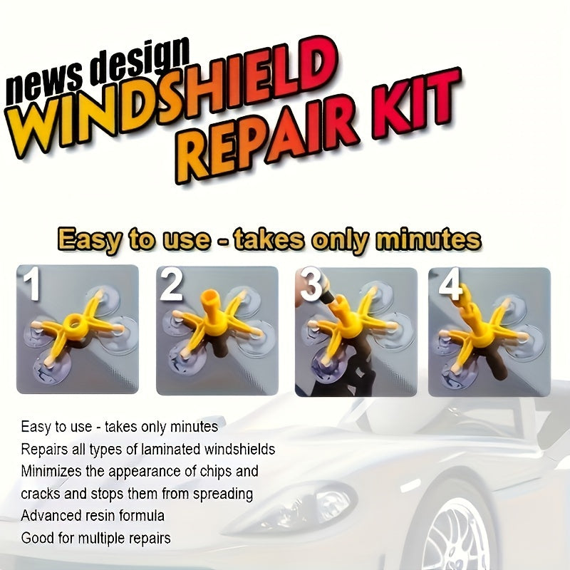 Complete Windshield Repair Kit for Auto Glass Crack Fix DIY
