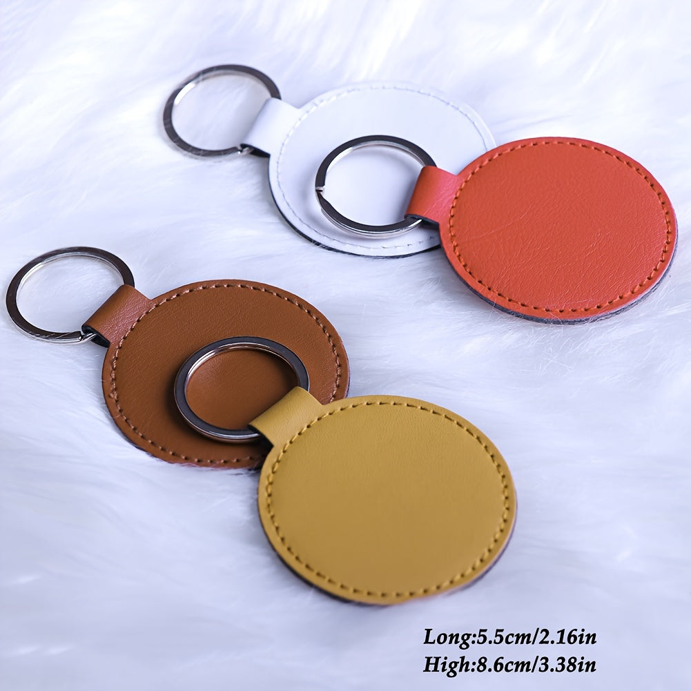 Set of 30/32 PU Leather Key Rings for Men with Laser Engraving, Backpack Keychains