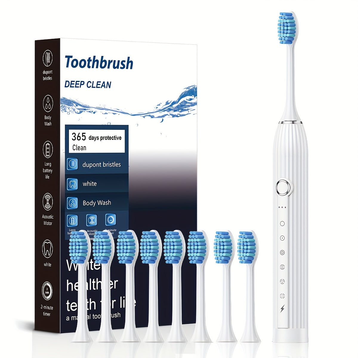 Electric Toothbrush and Water Flosser Set for Adults Rechargeable USB Charging Soft Bristles Deep Clean