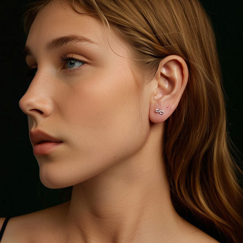 Sterling Silver Stud Earrings 7pcs Moissanite 0.005CT Hypoallergenic Jewelry for Women