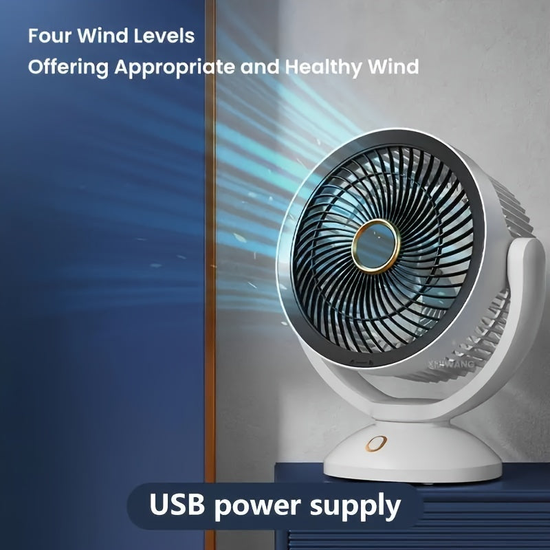 Desktop Fan with Adjustable Speed and Night Light for Office and Home