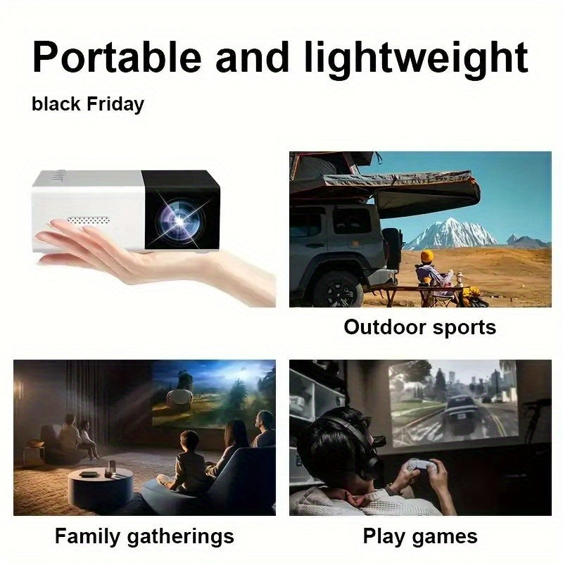 2025 Smart HD Projector with Screen 3D Ready Compatible with Mobile Phones for Home and Outdoor Use