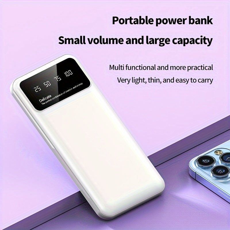 Портативный аккумулятор емкостью 20000mAh/10000mAh с LED-дисплеем, легкий и компактный. Совместим с устройствами iPhone/Android. Идеален для экстренных ситуаций.