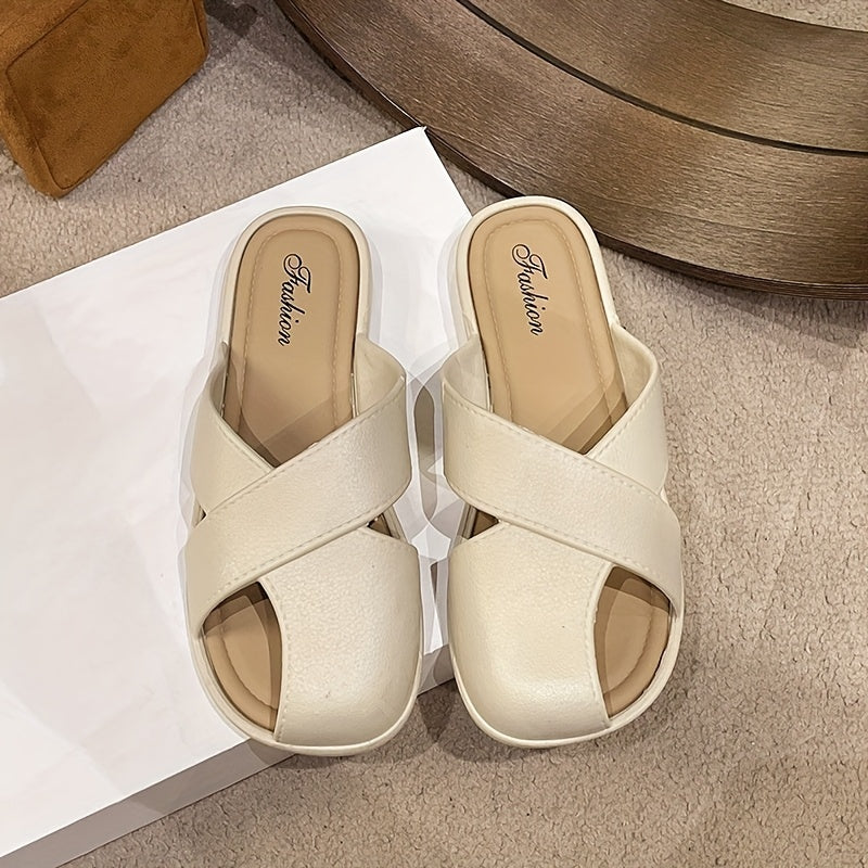 Ayollar uchun slayd sandalki bo'sh dizayn yozgi bir rangli minimalistik qulay