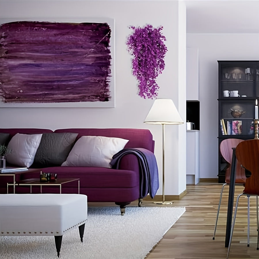 Artificial Eucalyptus Vine Plants Set of Two for Home Outdoor Decor Purple Faux Hanging Greenery