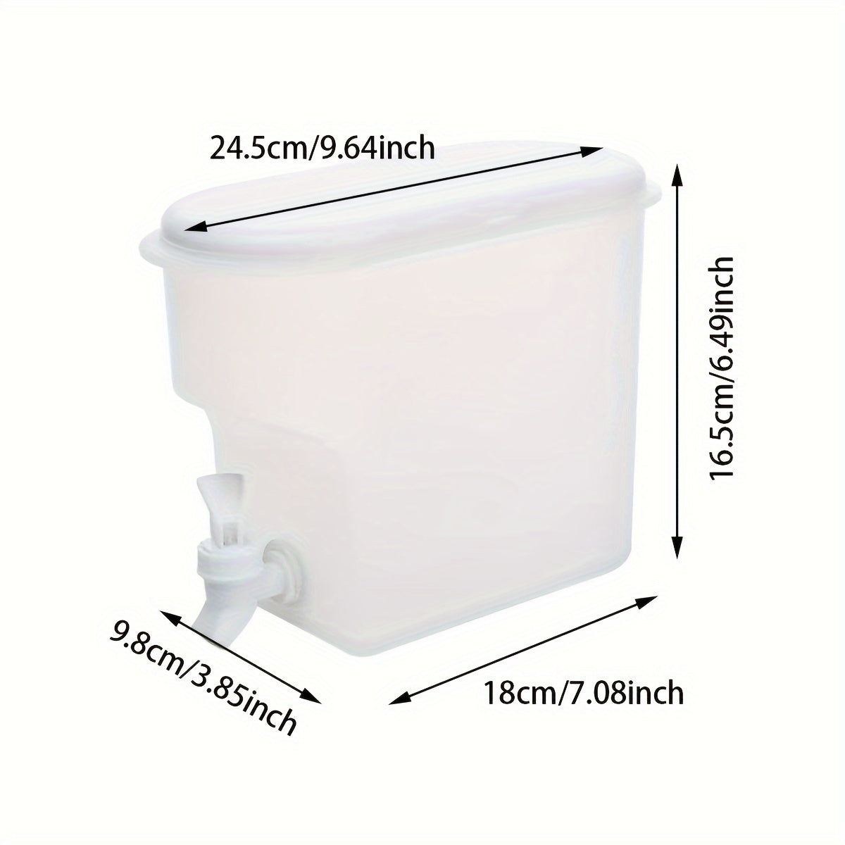 Plastic Water Cooler with Spigot 3500ml Capacity Horizontal Design Refrigerator-Friendly