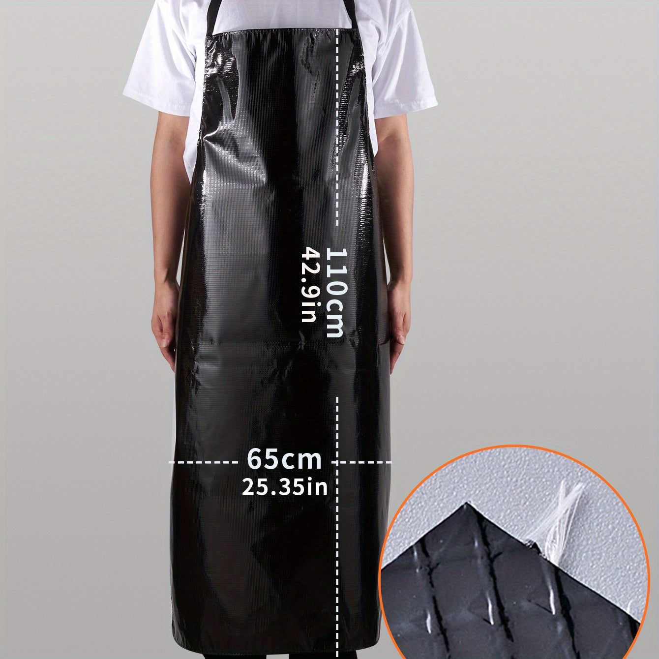 Durable PVC Apron with Adjustable Straps and Pockets for Cooking Gardening
