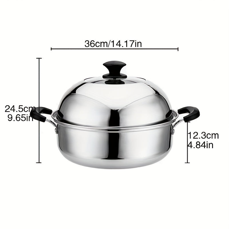Stainless Steel Steamer Pot for Home Cooking Suitable for Electric and Gas Stoves