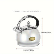 Stainless Steel 3L Gas Kettle with Creative Design for Open Flame Cooking