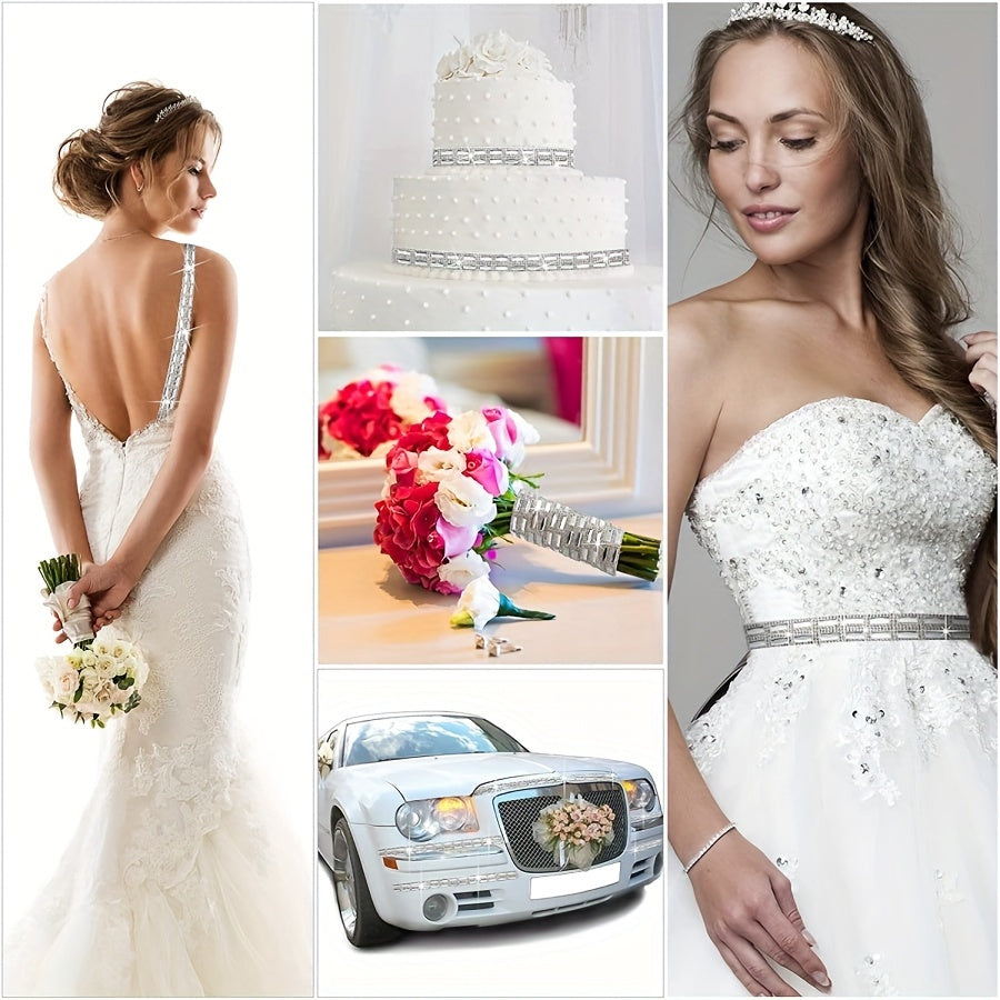 Rhinestone Trim Strip 0.7cm Wide Crystal Ribbon for Fashion Shoes Decor