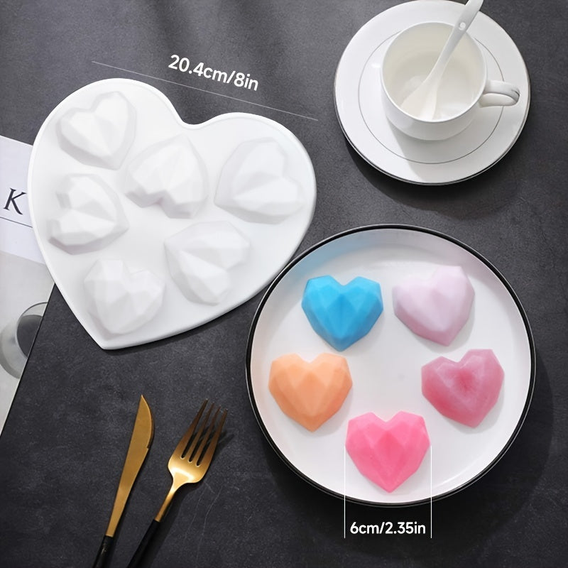 Silicone Baking Mold for 3D Diamond Heart-Shaped Desserts Cake Mousse Candy