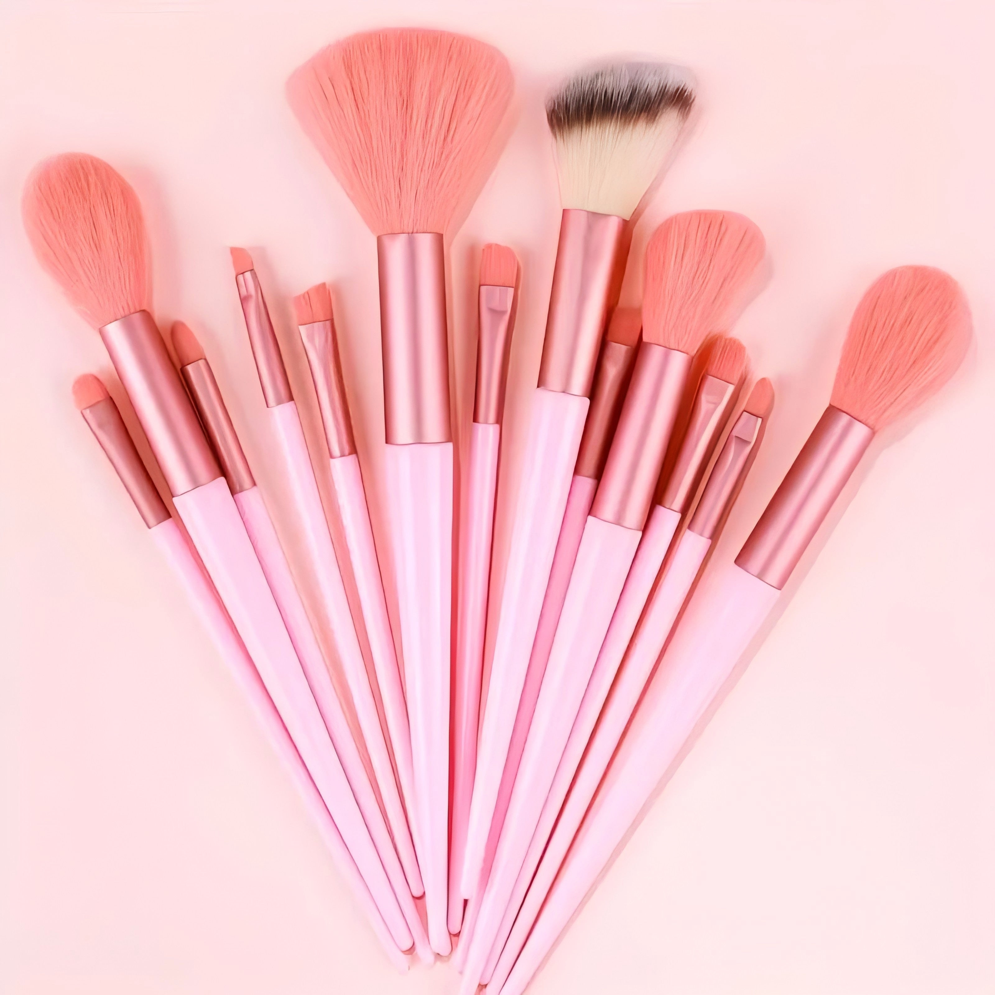 13-Piece Makeup Brush Set Nylon Synthetic Fiber Easy to Use Professional Travel-Friendly