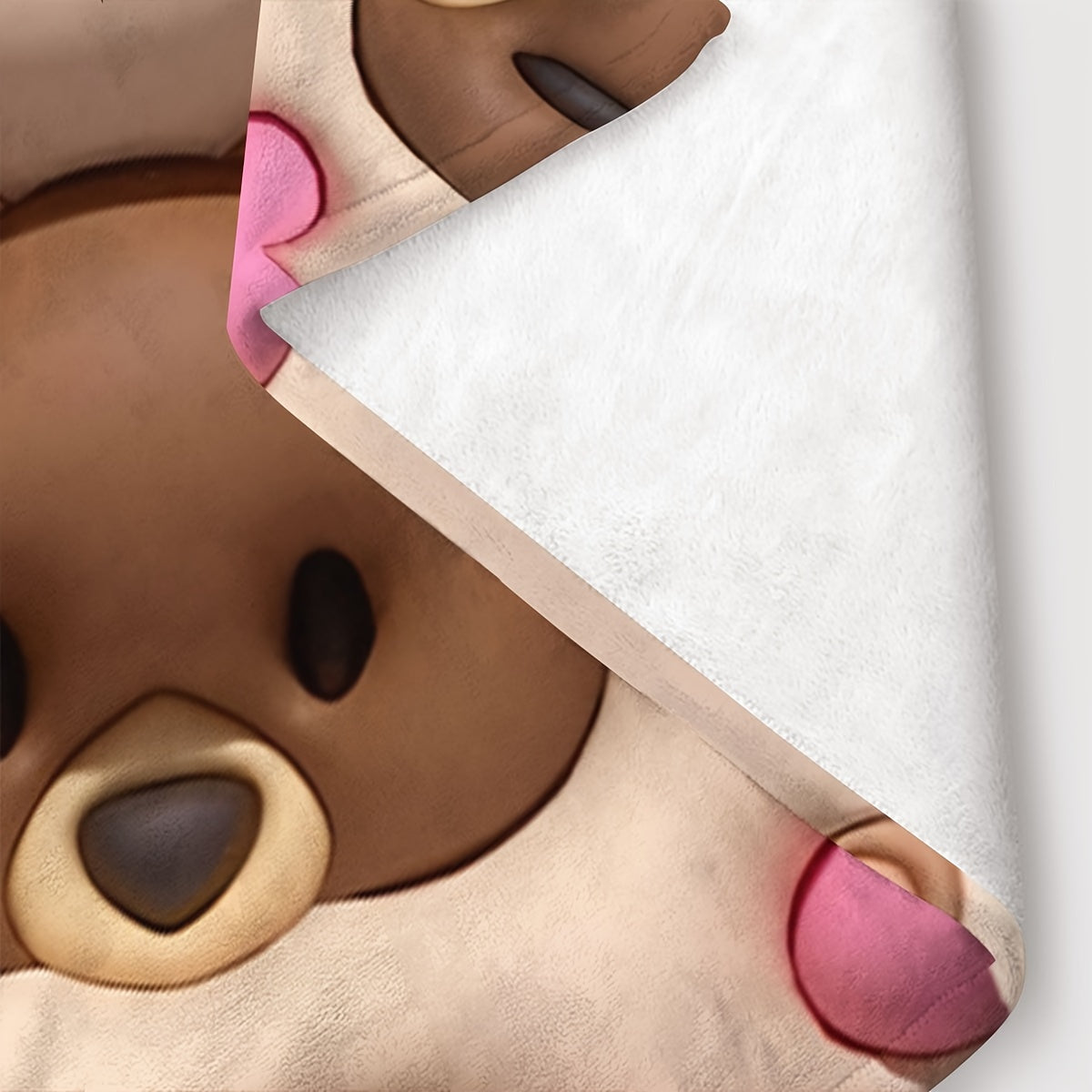Soft Bear-Patterned Fleece Blanket for Kids and Adults, Cozy and Comfortable