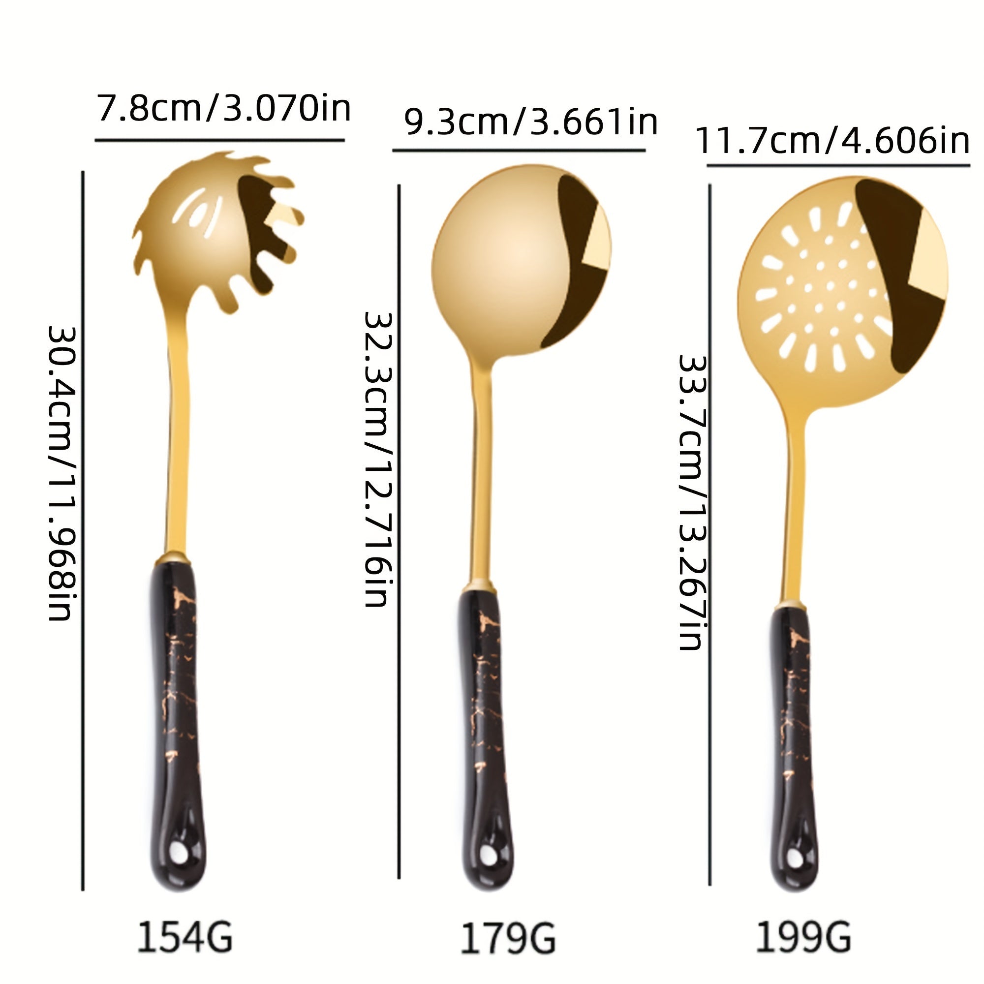 Nordic Stainless Steel Kitchen Utensil Set with Ceramic Handles, 7 Pieces