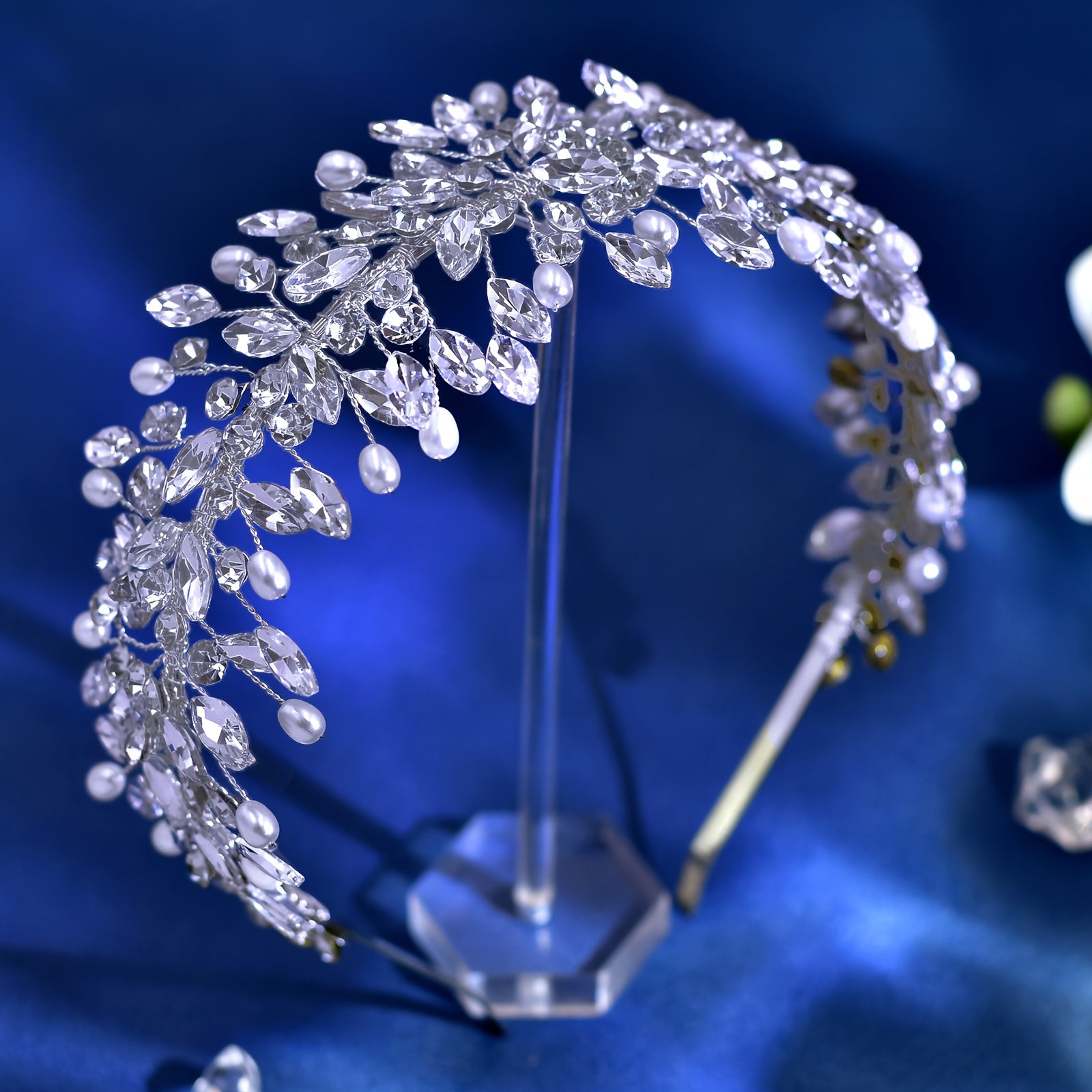 Ayollar uchun to'y bosh bandi Rhinestone Tiara to'y soch aksessuari Elegant French Style