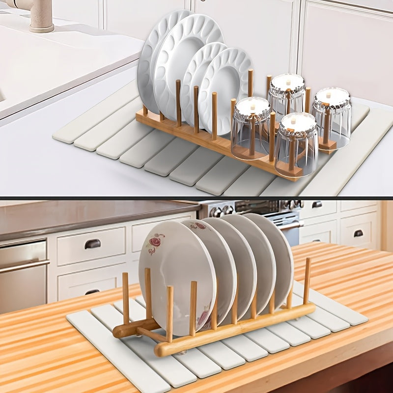 Large Diatom Mud Folding Table Mat Non-Slip Quick-Drying Shower Rug