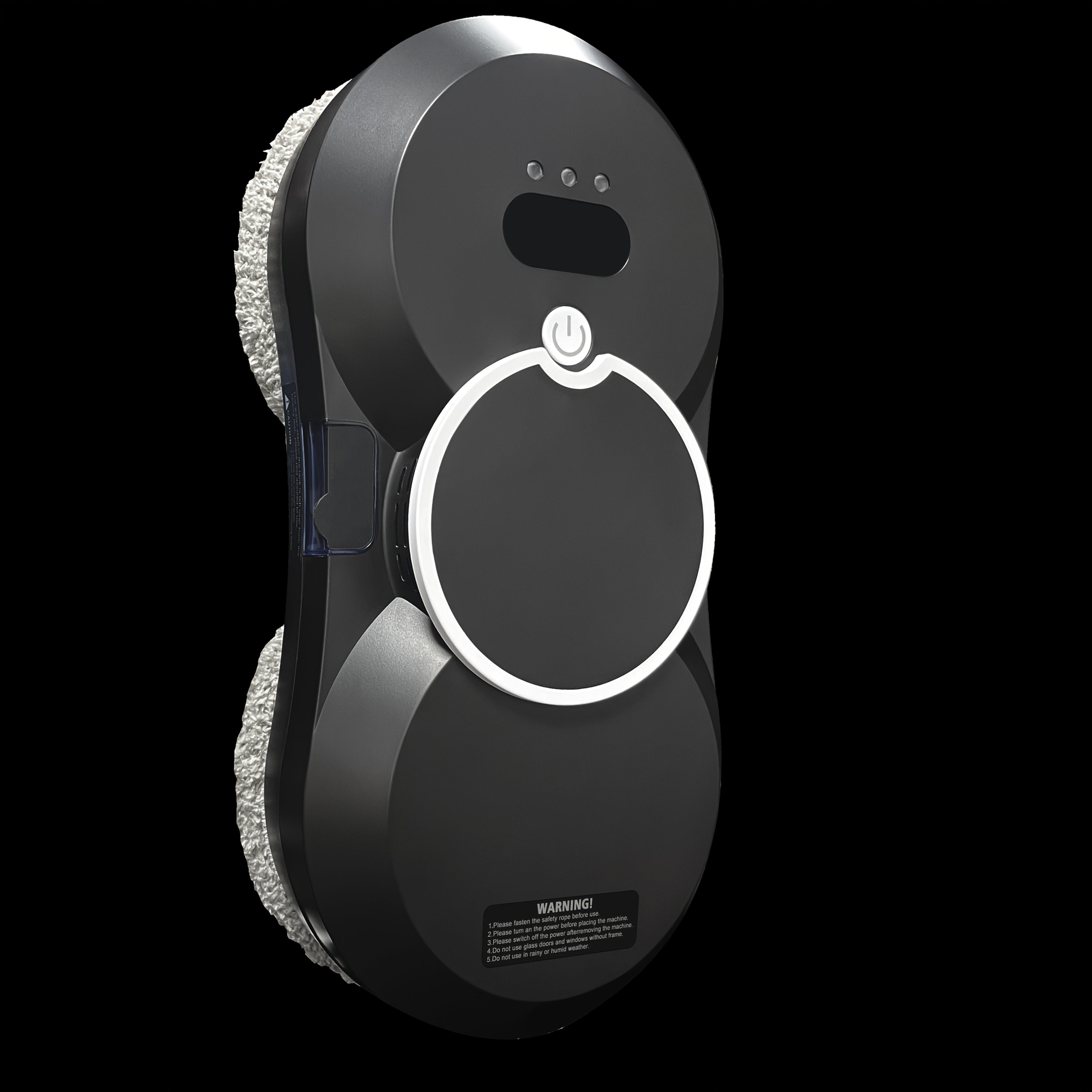 Electric Window Cleaning Robot with Remote Control Spray Machine Rechargeable Battery Silent Operation Black